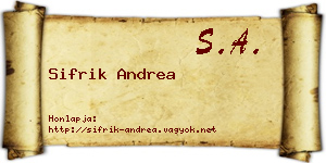 Sifrik Andrea névjegykártya